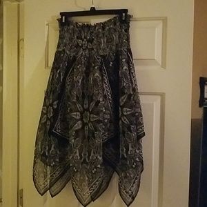 Black & white paisley strapless dress/skirt duo i